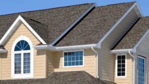 top half of a new home, view of the roof