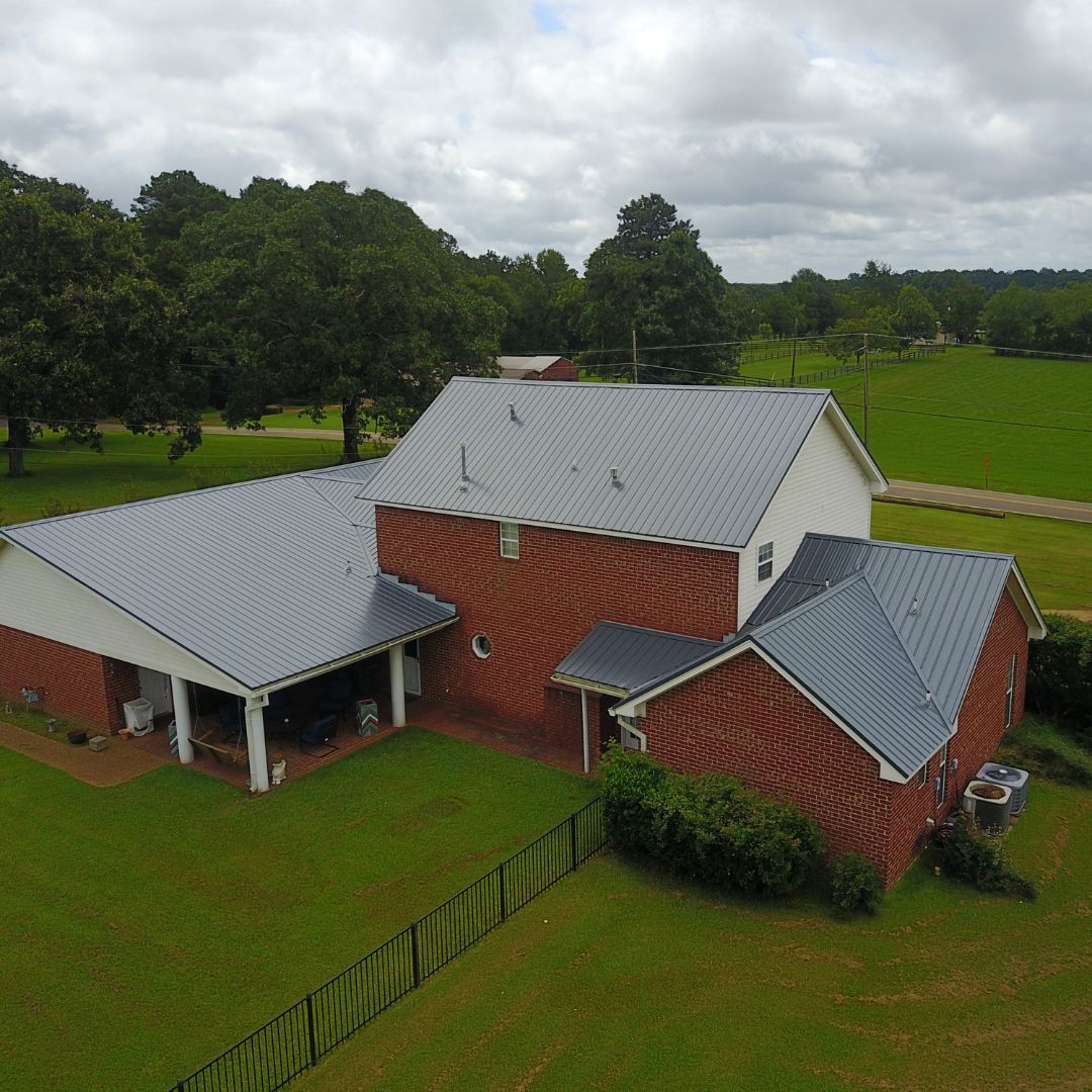 red house with new roof