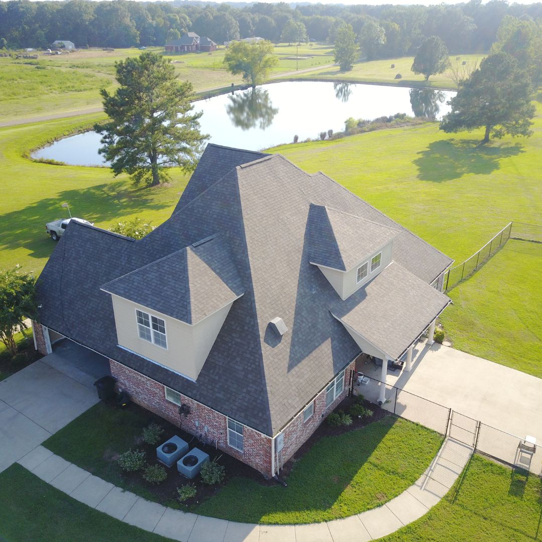 ariel view of home's roof