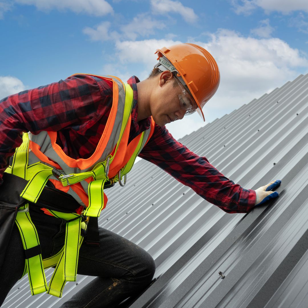A roofing contracting maintaining a metal roof