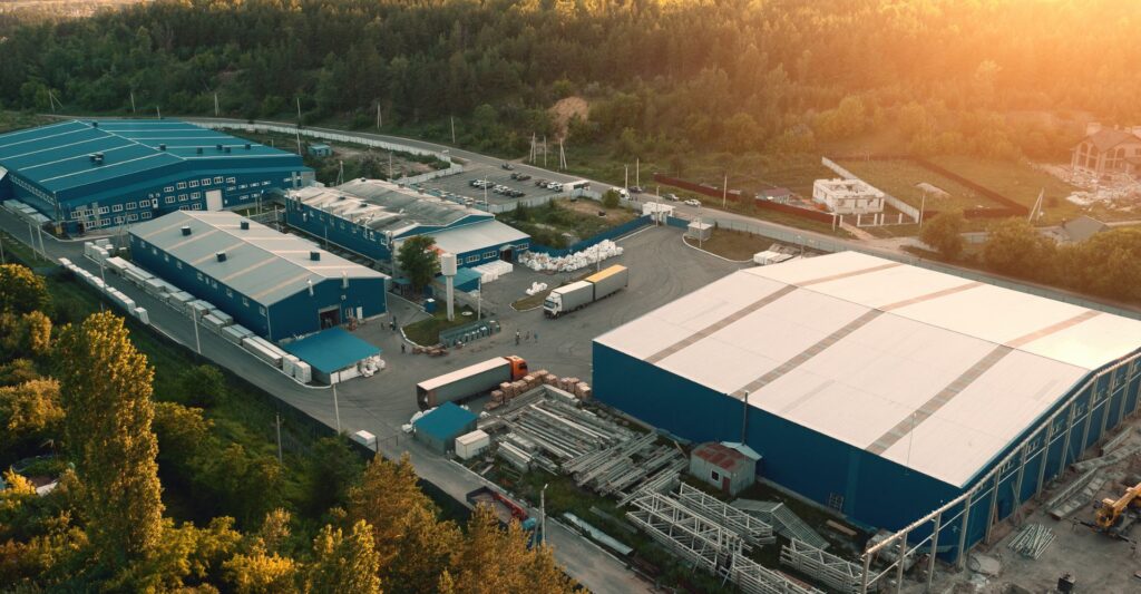 Commercial buildings aerial image