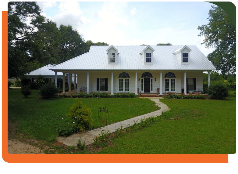 white metal roof on house