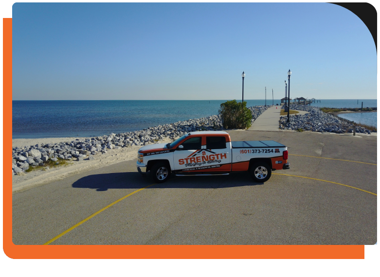 Strength Roofing & Siding truck